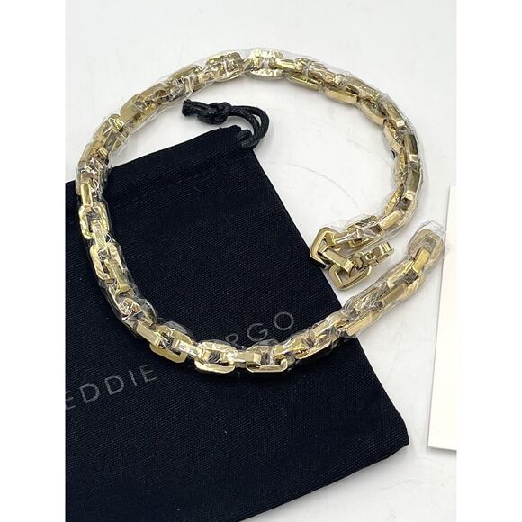 Eddie Borgo 12K Gold Plated Supra Link Polished Collar Chain Necklace New - Picture 7 of 9
